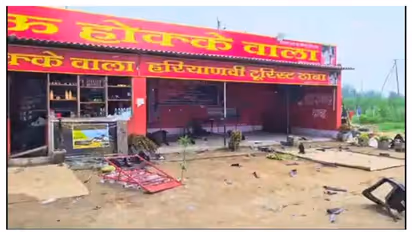 ഭക്ഷണത്തിൽ ഉള്ളിക്കഷ്ണം; റസ്റ്റോറന്റ് തല്ലിപ്പൊളിച്ച് കൻവാരി യാത്രക്കാർ 