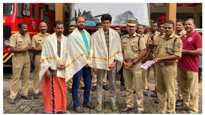 പുഴയിലൂടെ 3 കിലോമീറ്ററോളം ഒഴുകിയ വയോധികയെ രക്ഷപ്പെടുത്തി, അഗ്നിരക്ഷാ സേനയുടെ ആദരമേറ്റുവാങ്ങി ഇവർ