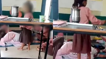 ക്ലാസ് മുറിയിൽ കിടന്നുറങ്ങി അധ്യാപിക, വീശിക്കൊടുത്ത് കുട്ടികൾ; വീഡിയോ പുറത്തുവന്നതിന് പിന്നാലെ നടപടി