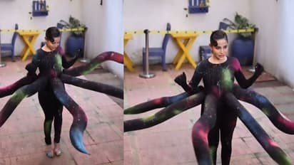 நீ ஒரு ஆர்டிஸ்ட்னு நிரூபிச்சுட்ட... வினோத ஆடையில் ஆக்டோபஸ் ஆக மாறிய நடிகை உர்பி ஜாவத்... ஷாக் ஆன ரசிகர்கள்