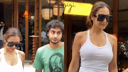 Malaika Arora goes on lunch date with son Arhaan Khan; poses for paps together [WATCH]