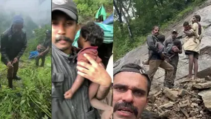 Kerala: Forest officials rescue three including 2 children trapped near Soochipara Waterfalls in Wayanad