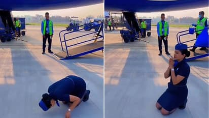 ಆಯೋಧ್ಯೆಯಲ್ಲಿ ಲ್ಯಾಂಡಿಂಗ್ ಬೆನ್ನಲ್ಲೇ ಶ್ರೀರಾಮನಿಗೆ ನಮಿಸಿದ ಗಗನಸಖಿ, ವಿವಾದ ಶುರು!