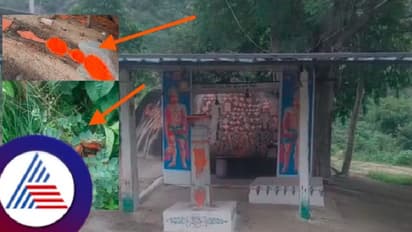 ನಿಧಿಗಾಗಿ ಆಂಜನೇಯ ದೇವಸ್ಥಾನದ ಬಂಡೆ ಕೊರೆದ ಕಿಡಿಗೇಡಿಗಳು!