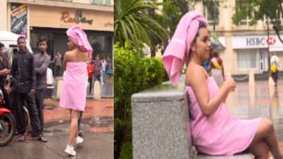 ടവ്വൽ മാത്രം ധരിച്ച് നഗരമധ്യത്തിലൊരു യുവതി, ഞെട്ടലോടെ ജനങ്ങൾ, വീഡിയോയിലെ ട്വിസ്റ്റ്