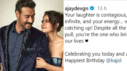 'Despite all the pranks....', Ajay Devgn pens sweet note for Kajol on her 50th birthday [PHOTOS]
