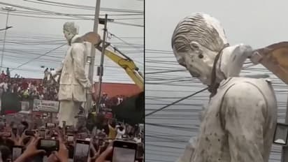 VIRAL | Video Captures Bangladesh Protestors Demolishing Iconic Sheikh Mujibur Rahman Statue