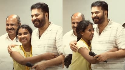 'കൈ അല്ല, കെട്ടിപ്പിടിക്കണം എനിക്ക്'; കുട്ടി ആരാധികയുടെ ആഗ്രഹം സാധിച്ച് മമ്മൂട്ടി