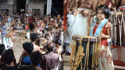 അമ്പോ, മിടുക്കി തന്നെ! ഒരു മണിക്കൂറോളം പഞ്ചാരിമേളം കൊട്ടിക്കയറി 4 വയസുകാരി അനാമിക, വിസ്മയം തീർത്ത് അരങ്ങേറ്റം