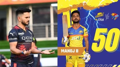 ಮಹಾರಾಜ ಟ್ರೋಫಿ: ಮನೋಜ್ ಸ್ಪೋಟಕ ಬ್ಯಾಟಿಂಗ್, ಇನ್ನಾದ್ರೂ ಕನ್ನಡಿಗರಿಗೆ ಚಾನ್ಸ್ ಕೊಡ್ರೋ ಎಂದು ಆರ್ಸಿಬಿಗೆ ಫ್ಯಾನ್ಸ್ ತರಾಟೆ