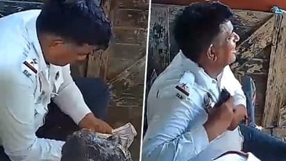 रिश्वत की रकम बांटते CCTV कैमरे कैद हुए तीन पुलिसकर्मी, वीडियो वायरल