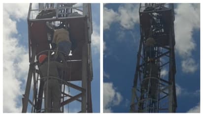 'മർദിച്ചയാൾക്കെതിരെ കേസെടുക്കണം'; മൊബൈൽ ടവറിന് മുകളിൽ കയറി യുവാവിന്റെ ആത്മഹത്യ ഭീഷണി