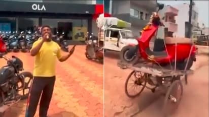 ಶೋ ರೂಮ್ ಮುಂದೆಯೇ ಓಲಾ ಇಲೆಕ್ಟ್ರಿಕ್ ಸ್ಕೂಟರ್ಗೆ ಅಂತ್ಯ ಸಂಸ್ಕಾರ ಮಾಡಿದ ಯುವಕ