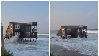 ഏഴ് വര്ഷം മുമ്പ് മൂന്ന് കോടിക്ക് വാങ്ങിയ വീട് കടലില് ഒഴുകി നടക്കുന്ന വീഡിയോ വൈറല്