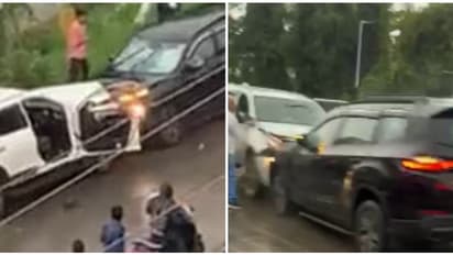 അച്ഛനും കുടുംബവും സഞ്ചരിച്ച ഫോർച്യൂണർ ടാറ്റ സഫാരിയുമായെത്തി ഇടിച്ച് തെറിപ്പിച്ച് യുവാവ്; ഞെട്ടിക്കുന്ന വീഡിയോ