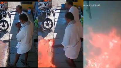 ബീഡിക്ക് തീകൊളുത്തി തിരിഞ്ഞു നിന്നു, നിമിഷ നേരംകെണ്ട് പ്രദേശമാകെ തീ, കാര്യം വ്യക്തമായത് സിസിടിവിയിൽ