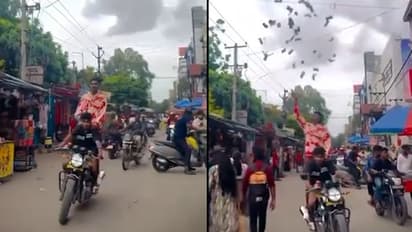 Viral video: Hyderabad YouTuber throws money on busy road, faces backlash | WATCH