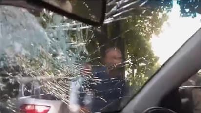 UP road rage caught on camera: Businessman, family scream 'bacche hai' as man attacks car (WATCH)