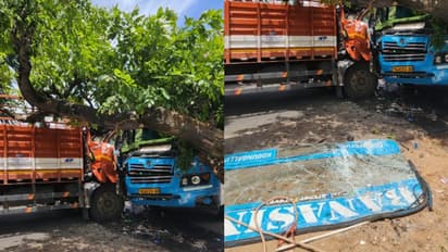 തൃത്തല്ലൂരിൽ ബസും ലോറിയും കൂട്ടിയിടിച്ചു, ക്യാബിനിൽ കുരുങ്ങി ഡ്രൈവർക്ക് ദാരുണാന്ത്യം, 32 പേര്ക്ക് പരിക്ക്