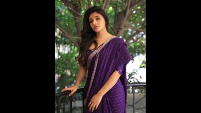 ஊதா நிற சேலை.. மெல்லிய இடையழகில் ரசிகர்களை மடிக்கும் மிர்னா மேனன் - ஹாட் பிக்ஸ்!