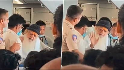 Rape convict Asaram Bapu fumes at escort following parole release after 11 years (WATCH)