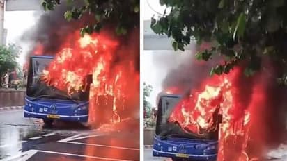Delhi bus goes in flames at Jagatpuri area with over 50 passengers; all rescued (WATCH)