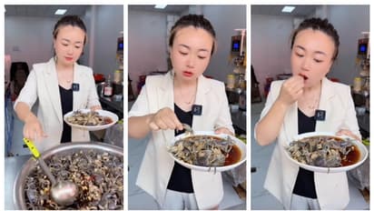 പ്ലേറ്റില് നിന്നും ഞണ്ടുകളെ ജീവനോടെ കഴിക്കുന്ന യുവതിയുടെ വീഡിയോ വൈറൽ; കണ്ണുതള്ളി സോഷ്യല് മീഡിയ