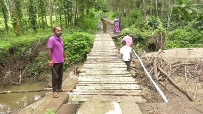 Kodagu villagers build footbridge with Walnut trees after 2 years of government neglect