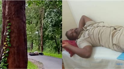 വളവുതിരിഞ്ഞപ്പോള് മുന്നില് കാട്ടാന, ബൈക്ക് മറിഞ്ഞ് വീണു; അജേഷ് എന്ന പൊലീസുകാരന് ഇത് 'രണ്ടാം ജന്മം'