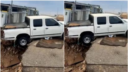 മദീനയില് കനത്ത മഴയിൽ റോഡുകള് തകര്ന്നു; കാറുകള്ക്ക് കേടുപാടുകള്