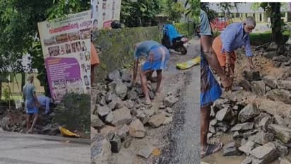 കോഴിവണ്ടി പാഞ്ഞെത്തി, തൃത്താലയിൽ സ്കൂളിന്റെ മതിൽ ഇടിച്ച് തകർത്തു; മണിക്കൂറുകൾക്കകം മതിൽ പഴയ പടിയാക്കി ഉടമ