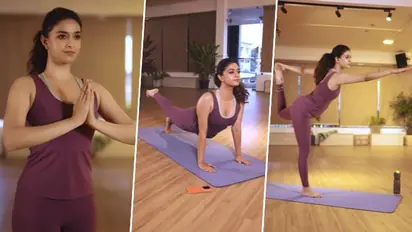 Video: Keerthy Suresh shares glimpses of her yoga session; actress looks pretty in minimal makeup