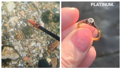 യുവതി നദിയില്‍ നിന്നും കണ്ടെടുത്തത് അമ്പത് വർഷം പഴക്കമുള്ള വജ്രമോതിരം; വീഡിയോ കണ്ടത് പത്ത് ലക്ഷം പേര്‍ 