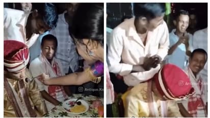 വിവാഹവേദിയിൽ വച്ച് മധുരം നീട്ടിയപ്പോൾ നാണിച്ച് തലതാഴ്ത്തി വരൻ; പിന്നീട് സംഭവിച്ചത് കണ്ട്കണ്ണ് തള്ളി കാഴ്ചക്കാർ