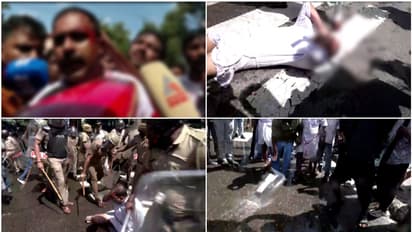 അബിൻ വർക്കിയെ മാർച്ചിനിടെ വളഞ്ഞിട്ട് തല്ലി പൊലീസ്; തലപൊട്ടി ചോരയൊലിച്ചു, തലസ്ഥാനത്ത് സംഘർഷം