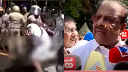 'നിങ്ങളെ വ്യക്തിപരമായി നാട്ടിൽ കാണും' തല്ലിയ പൊലീസുകാര്ക്കെതിരെ സുധാകരൻ, കണക്കുപറയിക്കുമെന്ന് ചെന്നിത്തലയും