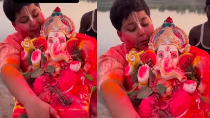 Emotional child refuses to bid farewell during Lord Ganesha immersion: 'My Friend Ganesha' [WATCH] 