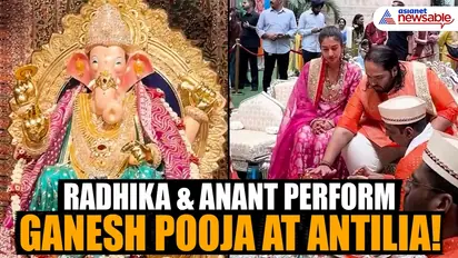 Ganpati Visarjan at Ambani: Anant Ambani, Radhika Merchant dance and play with gulaal during Ganesh puja 