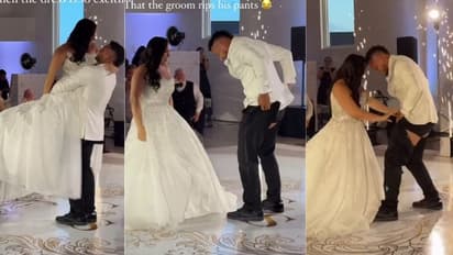 ಮದುವೆಯಲ್ಲಿ ಭಾವಿ ಪತ್ನಿಯನ್ನು ಎತ್ತಿಕೊಳ್ಳುತ್ತಿದ್ದಂತೆ ವರನ ಪ್ಯಾಂಟ್ ಹರಿದೇ ಹೋಯ್ತು!
