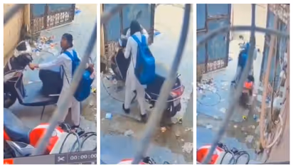യൂണിഫോമിലെത്തിയ പെൺകുട്ടി സ്കൂട്ടി അടിച്ചോണ്ട് പോകുന്ന വീഡിയോ വൈറൽ; സംഭവം വാരണാസിയിൽ