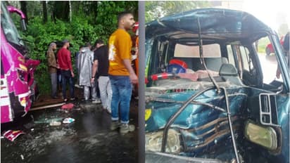 ബസും വാനും കൂട്ടിയിടിച്ചു അപകടം; ഉരുൾപൊട്ടൽ ദുരന്തത്തിൽ അകപ്പെട്ട ശ്രുതിയും ജെൻസണുമുൾപ്പെടെ 9 പേർക്ക് പരിക്ക്