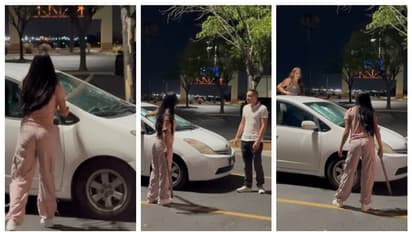 ഭർത്താവിന്‍റെ കാറിന്‍റെ ഗ്ലാസ് അടിച്ച് തകർക്കുന്ന ഭാര്യ; കാര്യമറിഞ്ഞപ്പോള്‍ ഒപ്പം നിന്ന് സോഷ്യൽ മീഡിയയും 