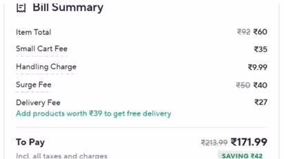 60 രൂപയുടെ സാധനം ഓർഡർ ചെയ്ത് എത്തിയപ്പോൾ 112 രൂപ അധികം; ശുദ്ധ കൊള്ളയെന്ന് സോഷ്യൽ മീഡിയ 