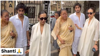 Anil Mehta's funeral: Malaika's mother Joyce Polycarp breaks down; her son Arhaan Khan consoles [WATCH]