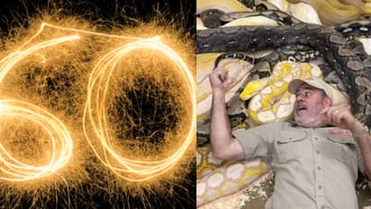 ചുറ്റിനും ഇഴയുന്ന പാമ്പുകൾ, ഷഷ്ഠി പൂർത്തി ആഘോഷത്തിന് 'സ്നേക് പാർട്ടി', വൈറലാണ് ഈ വയോധികൻ