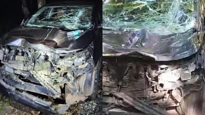 ആനയെ കണ്ട് കാര് നിര്ത്തി, പാഞ്ഞടുത്ത കാട്ടാന ഇന്നോവ കാര് തകര്ത്തു, യാത്രക്കാര് രക്ഷപ്പെട്ടത് തലനാരിഴക്ക്