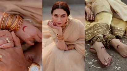 Aditi Rao Hydari wedding: Actress opts for crescent moon Alta design that has deep significance to Lord Shiva