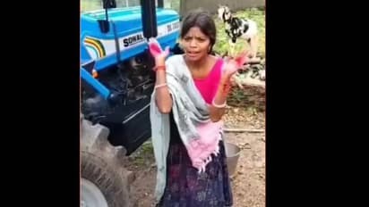 ട്രാക്ടർ കൊണ്ടുപോകരുത്, ദേവി കോപിക്കും; ലോൺ ഏജന്റുമാർക്ക് മുന്നിൽ അടവുമായി യുവതി, വീഡ‍ിയോ വൈറൽ