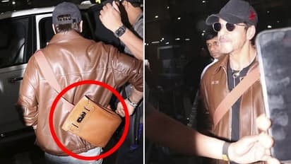 WATCH: Shah Rukh Khan shows off his Hermes' backpack worth Rs 10 lakhs; star spotted at airport
