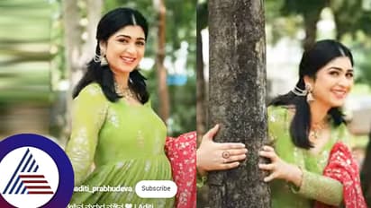ನಗುವ ನಯನ ಎಂದು ಮರ ಸುತ್ತಿದ ನಟಿ ಅದಿತಿ ಪ್ರಭುದೇವ: ಅಭಿಮಾನಿಗಳಿಗೋ ಮಗುವಿನದ್ದೇ ಚಿಂತೆ!